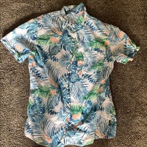 Izod Blue and Green Casual Button Down Shirt